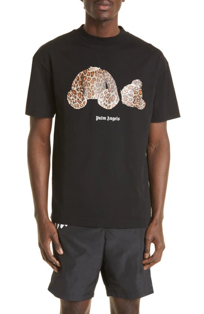 Palm Angels Teddy Bear-print Cotton T-shirt In Black
