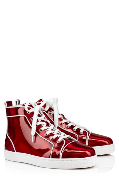 Christian Louboutin Men's Louis Orlato Red Sole High-top Sneakers In Loubi Red