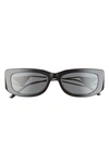 Prada 53mm Rectangular Sunglasses In Black
