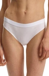 Commando Soft Rib Logo Tape Thong In White