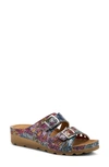 Flexus By Spring Step Delphis Slide Sandal In Navy Multi