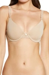 Natori Pure Luxe Seamless Unlined Underwire Bra In Cafe