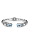 Samuel B. Sterling Silver Blue Topaz Cuff In Blue