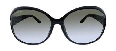 Ferragamo Sf 770sa 001 Oval Sunglasses In Grey