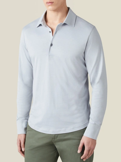 Luca Faloni Light Grey Amalfi Silk-cotton Polo Shirt
