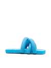 Yume Yume Tume Yume Womans Vegan Leather Padded Slide Sandals In Blue Suede