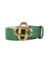 Casablanca Masao San Logo Buckle Leather Belt In Green
