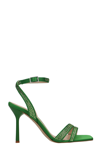 Liu •jo Camelia Lh 01 Sandals In Green Satin In Green