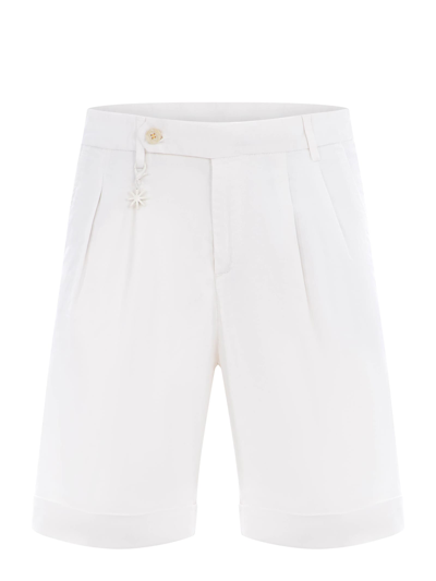 Manuel Ritz Shorts  In Cotone Stretch In Bianco