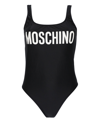 Moschino Black Printed One-piece Swimsuit In Fantasia Nero