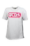 GCDS SHORT SLEEVE DRESS WITH FLUO AND LUREX WRITING