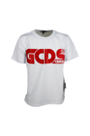 GCDS SHORT-SLEEVED ROUND-NECK COTTON T-SHIRT WITH LOGO PRINT