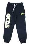 GCDS JOGGING TROUSERS WITH WRITING WITH FLUO PROFILES