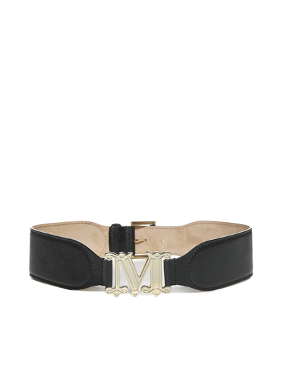 Max Mara Fiuggi Leather Belt In Black