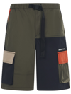 Ambush Colour-block Cargo Shorts In Military Green
