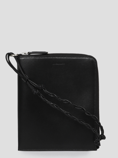 Jil Sander Tangle Neck-strap Pouch Bag In Black