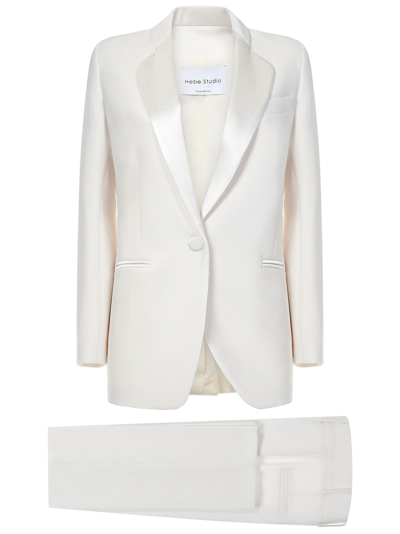 Hebe Studio Single-breasted Slim Suit In White