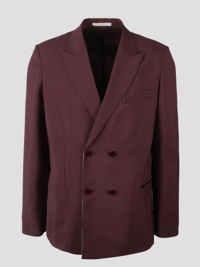 Valentino Double-breast Jacket In Purple