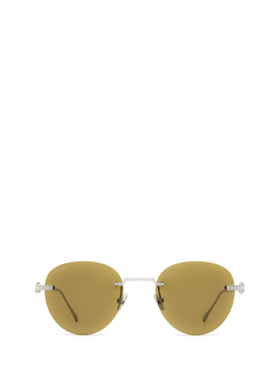 Cartier Ct0331s Ruthenium Male Sunglasses In Silver