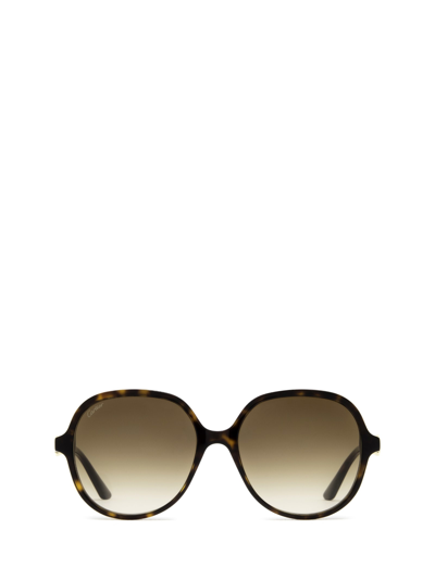 Cartier Round Tortoiseshell-effect Sunglasses In Havana