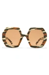 Gucci 55mm Oversized Geo Sunglasses In Havana Havana Brown