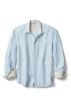Tommy Bahama Ventana Linen Windowpane Plaid Regular Fit Button Down Shirt In Light Sky