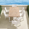 Frontgate Pierce 7-pc. Expandable Teak Dining Set In White Finish