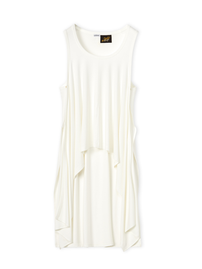 Loewe X Paula's Ibiza Asymmetric Tank Top In White