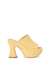 Loewe Woven Raffia Open-toe Platform Mules In Brown