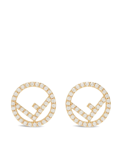 Fendi Ohrstecker Mit Kristall In Gold