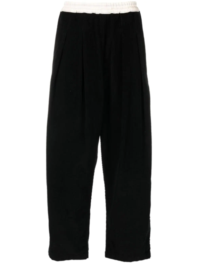 Maison Margiela Corduroy Drop-crotch Trousers In Schwarz