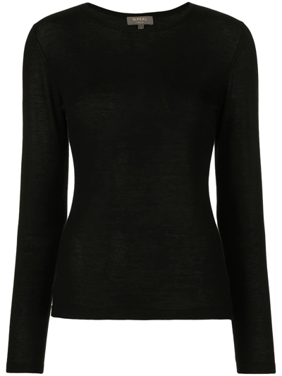 N•peal Long-sleeve Cashmere Jumper In Black