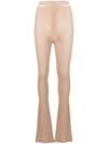 Andreädamo Perforated Knitted Trousers In Nude