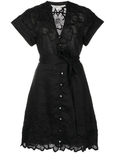 Veronica Beard Women's Archie Embroidered Minidress In Black