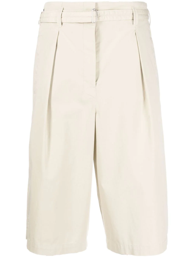 Lemaire Wide-leg Knee-length Shorts In Neutrals