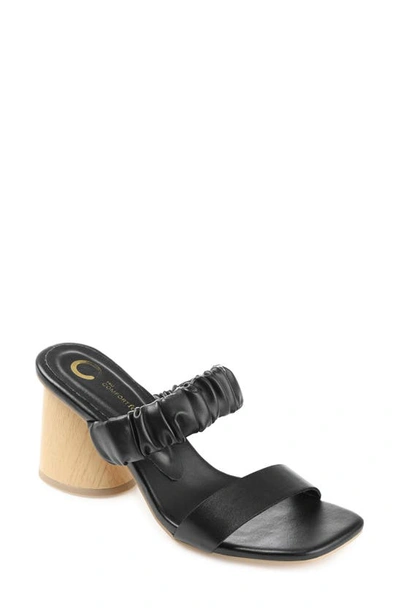 Journee Collection Open Square-toe Block Heel In Black