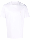 Brunello Cucinelli White And Grey Cotton T-shirt In White