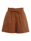 Woolrich Paperbag-waist Drawstring Shorts In Brown
