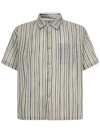 STUSSY STUSSY WRINKLY COTTON GAUZE SHIRT,1110222STRP