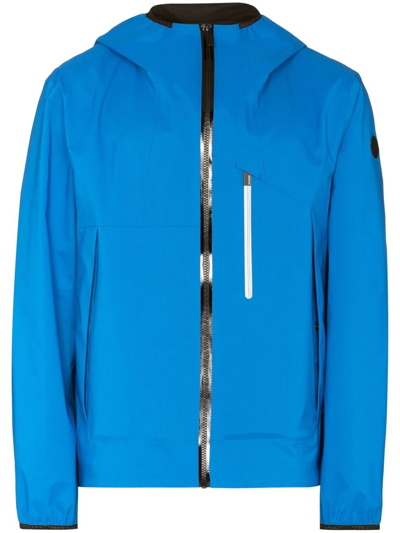 Moncler Sattouf Logo-print Shell Hooded Jacket In Blue