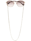 Gucci Square Tinted Sunglasses In Gold