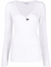 Brunello Cucinelli Chain-trim Detail Sweatshirt In C159 White