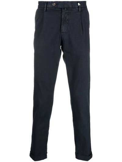 Myths Mid-rise Slim-fit Trousers In Blue