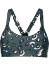 The Upside Mountain Leo Leopard-print Stretch-jersey Sports Bra In Green