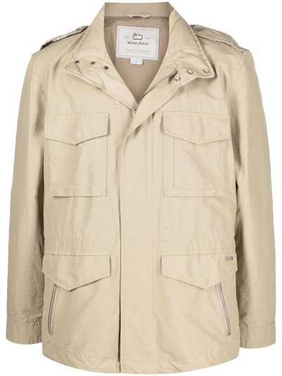 Woolrich Multi-pocket Military Jacket In Nude