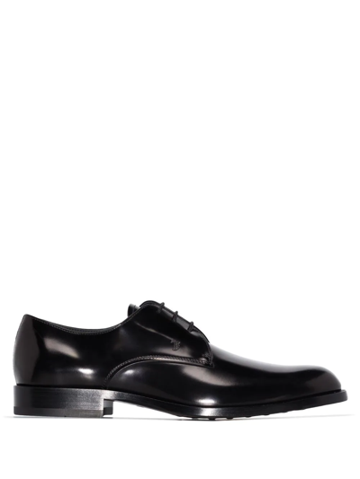Tod's High-shine Finish Lace-up Shoes In Black