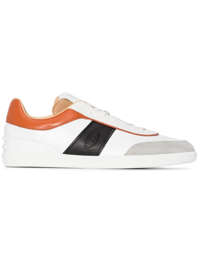 Tod's Tabs Leather Low-top Sneakers In White