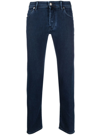 Incotex Man Slim Fit Jeans In Dark Blue Denim In Blu Scuro