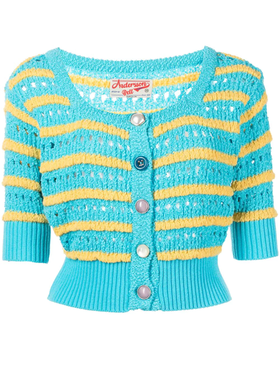 Andersson Bell Choi Jewel Buttons Cardigan In Light Blue