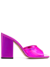 Paris Texas Anja Iridescent 70mm Mules In Rosa